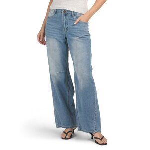 FLYING ANGEL Light Wash Super Wide Barrel Jeans